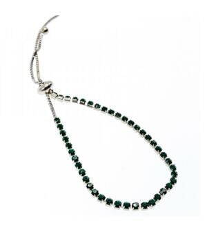 Bracelet Green CZ Slipknot Clasp